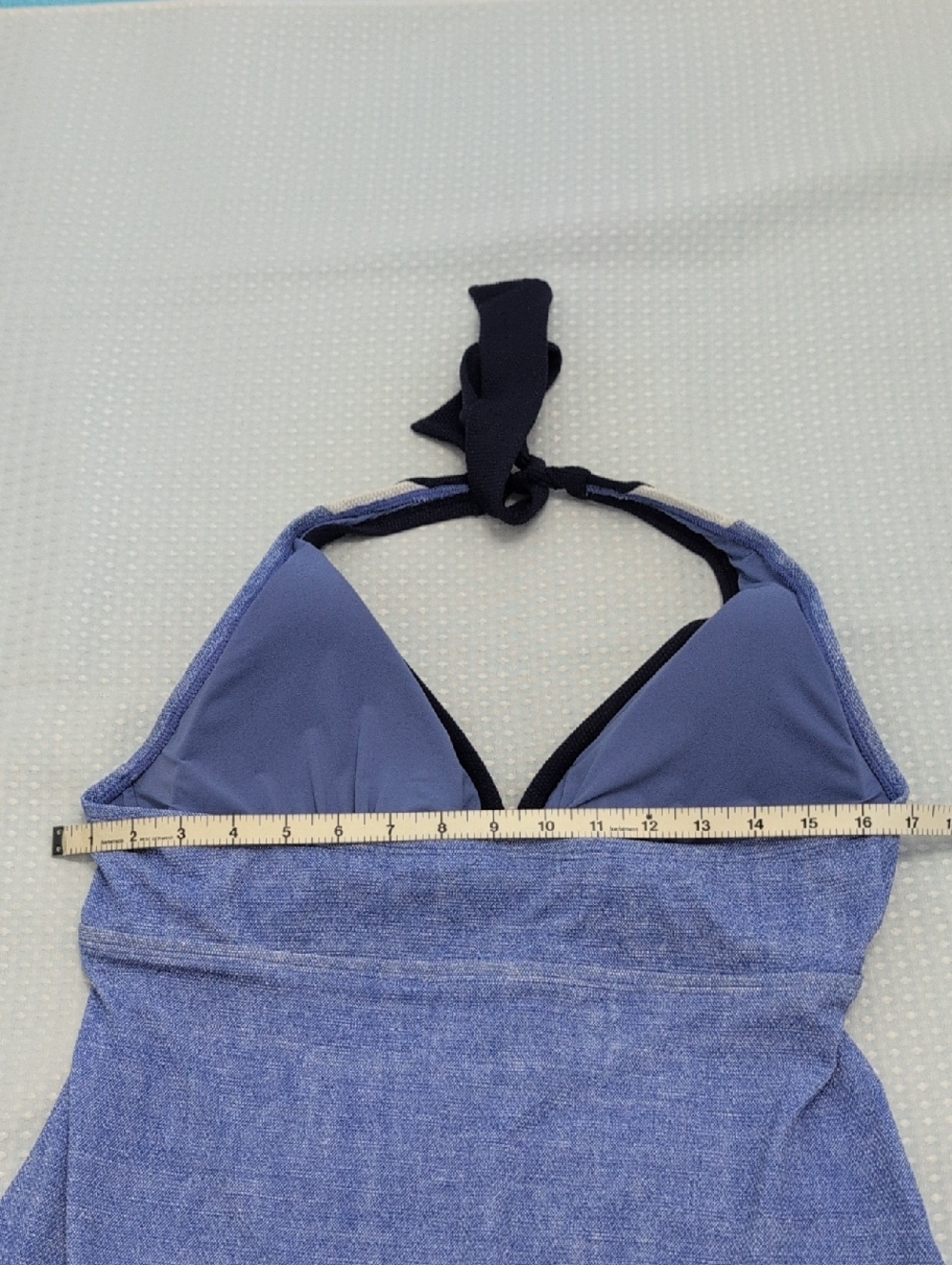 Tommy Bahama Island Cay Blue Halter Coverup Dress Pockets Padded Bust Large - Picture 12 of 16